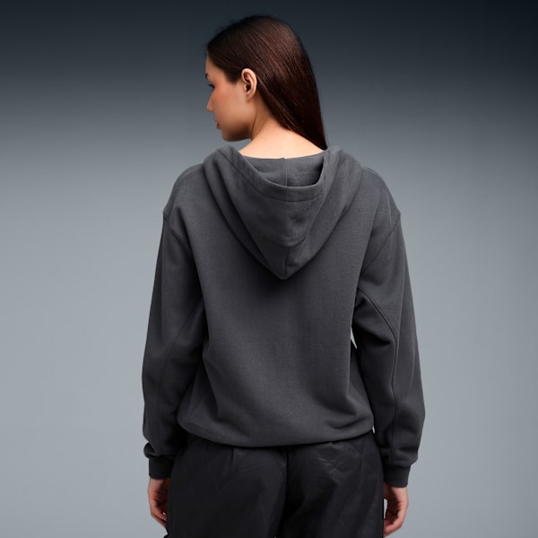 YONA Women's Full-Zip Cotton Hoodie, Dusky Gray, extralarge-IND