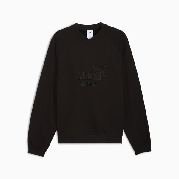 KING Men's Cotton Crew Sweatshirt, PUMA Black, extralarge-IND