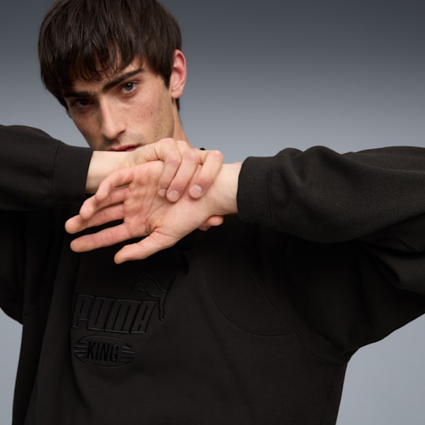 KING Men's Cotton Crew Sweatshirt, PUMA Black, extralarge-IND