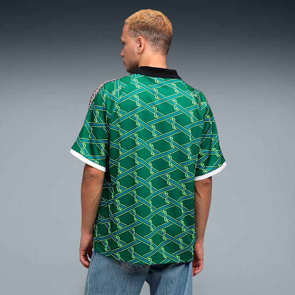 KING Men's Relaxed V-Neck Football Jersey, Wild Green-AOP, extralarge-IND