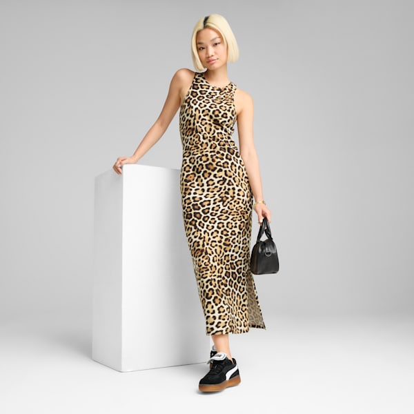 Robe ajustée à imprimé sur l’ensemble LEO LUXE Femme, Alpine Snow, extralarge