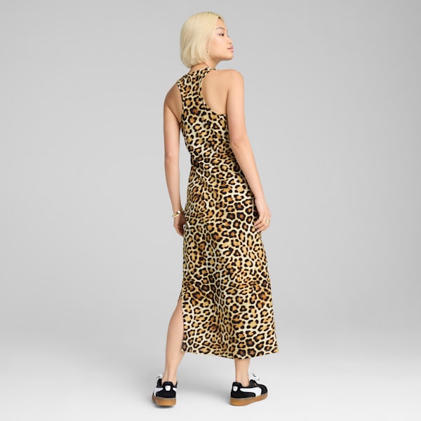 LEO LUXE Women's Slim All-Over Print Dress, Alpine Snow, extralarge