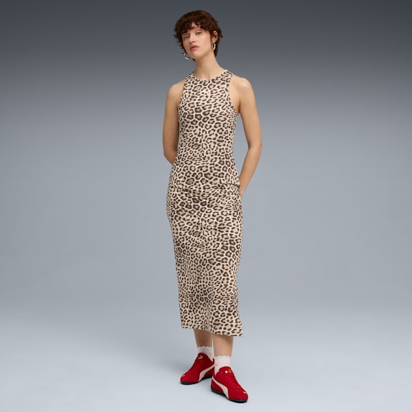 Vestido estampado LEO LUXE para mujer, Alpine Snow-Ice Coffee, extralarge