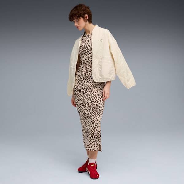 Vestido estampado LEO LUXE para mujer, Alpine Snow-Ice Coffee, extralarge