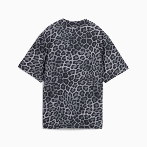 LEO LUXE Women's Relaxed All-Over Print Woven Shirt, PUMA Black, extralarge
