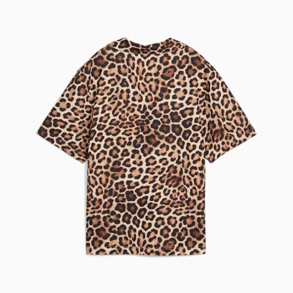 Camisa de tejido con estampado integral relajado para mujer LEO LUXE, Alpine Snow, extralarge