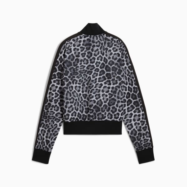 T7 LEO LUXE Women's All-Over Print Short Track Jacket, PUMA Black, extralarge
