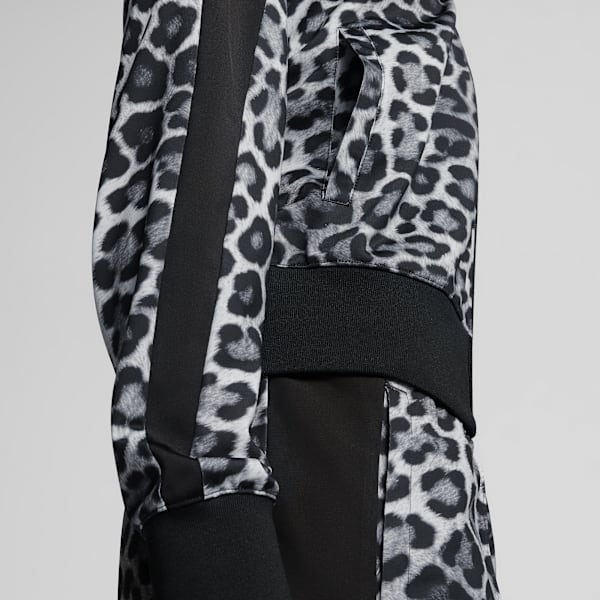 T7 LEO LUXE Women's All-Over Print Short Track Jacket, PUMA Black, extralarge
