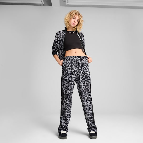 T7 LEO LUXE All-Over Print Straight Pants Women, PUMA Black, extralarge