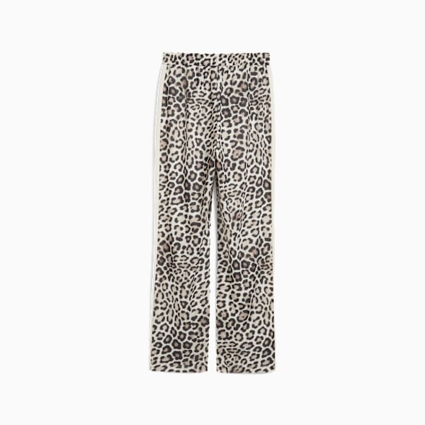 T7 LEO LUXE Women's All-Over Print Straight Pants, Alpine Snow-Ice Coffee, extralarge