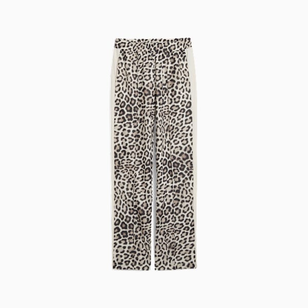 T7 LEO LUXE Women's All-Over Print Straight Pants, Alpine Snow-Ice Coffee, extralarge