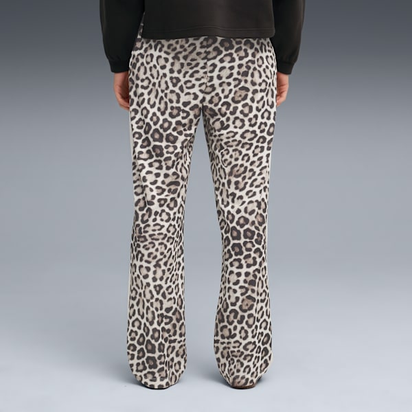 T7 LEO LUXE Women's All-Over Print Straight Pants, Alpine Snow-Ice Coffee, extralarge