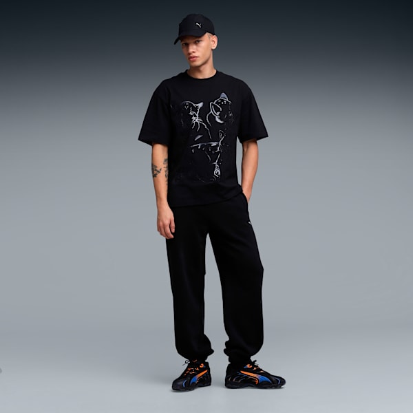 House of Graphics Men's Relaxed Fit Cotton Tee, PUMA Black, extralarge-IND