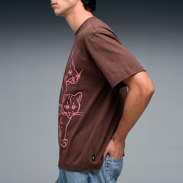 House of Graphics Men's Relaxed Fit Cotton Tee, Espresso Brown, extralarge-IND