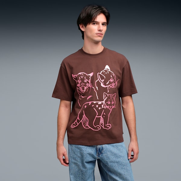House of Graphics Men's Relaxed Fit Cotton Tee, Espresso Brown, extralarge-IND