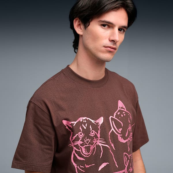 House of Graphics Men's Relaxed Fit Cotton Tee, Espresso Brown, extralarge-IND