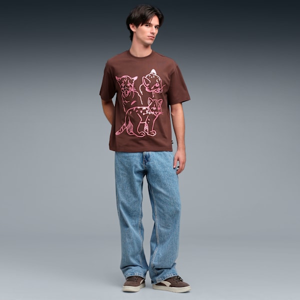 House of Graphics Men's Relaxed Fit Cotton Tee, Espresso Brown, extralarge-IND