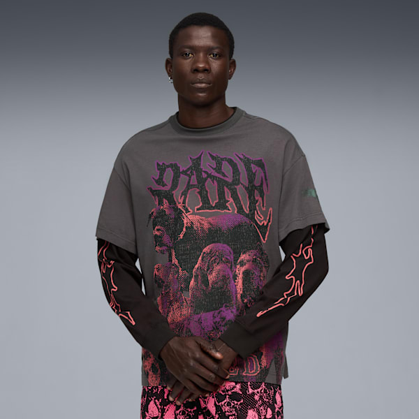 T-shirt à manches longues Melo World Tournament Homme, Dusky Gray, extralarge