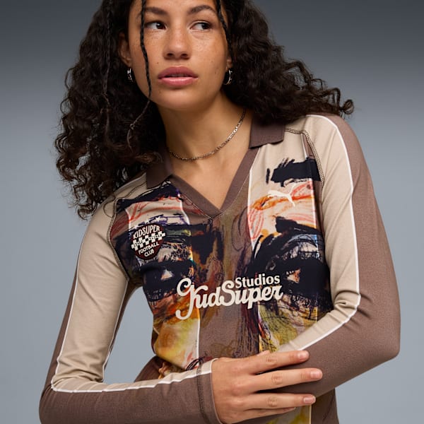 PUMA x KIDSUPER Long Sleeve Jersey Women, Flat Bronze-AOP, extralarge