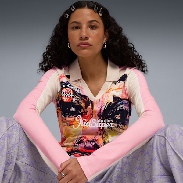 PUMA x KIDSUPER Long Sleeve Women's Jersey, Poised Pink-AOP, extralarge-IND
