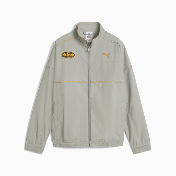 Grey PUMA jacket for adults, featuring a zip closure and Sonic the Hedgehog design.