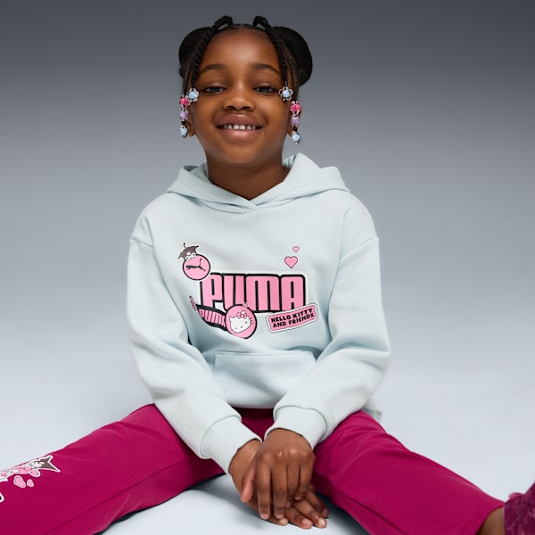 PUMA X HELLO KITTY & FRIENDS Girls' Graphic Hoodie, Sea Glass, extralarge-IND