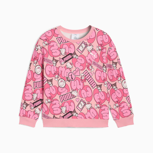 PUMA x HELLO KITTY AND FRIENDS® Little Kids' Patterned Crewneck Sweatshirt, Pinkscape, extralarge