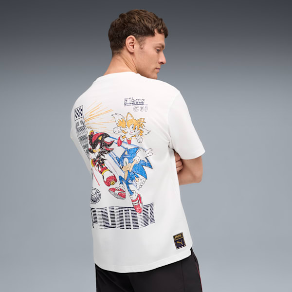 T-shirt graphique hommes PUMA x SONIC LE HÉRISSON, PUMA White, extralarge