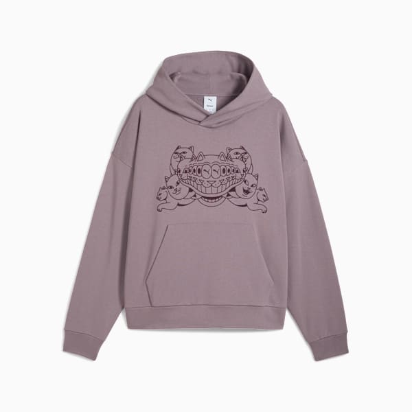 PUMA X RIPNDIP Boxy Hoodie, Plum Jam, extralarge