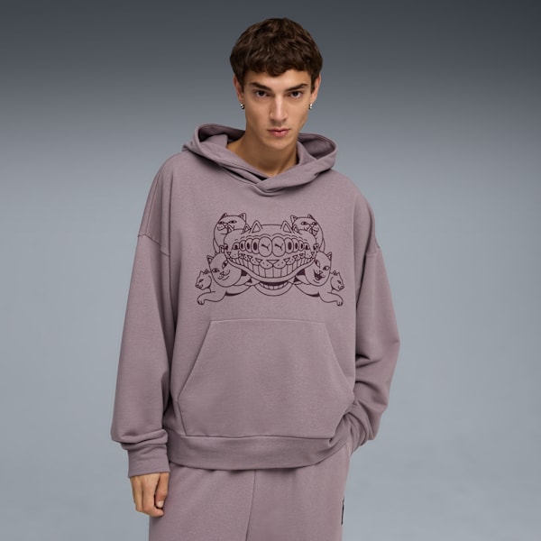 PUMA x RIPNDIP Boxy Tee Hoodie Men, Plum Jam, extralarge-GBR