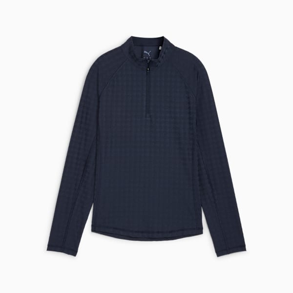 Houndstooth Quarter-Zip Golf Top Women, Deep Navy, extralarge-GBR