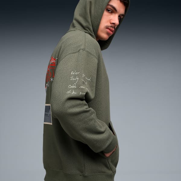 House of Graphics Men's Relaxed Fit Hoodie, Loden Green, extralarge-IND