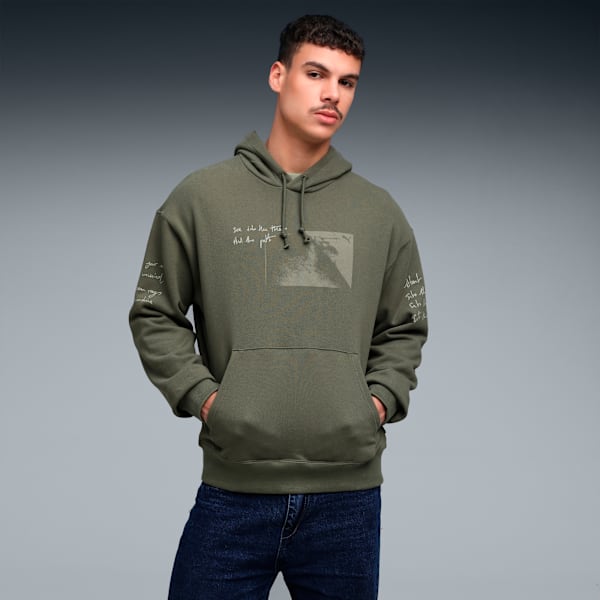 House of Graphics Men's Relaxed Fit Hoodie, Loden Green, extralarge-IND