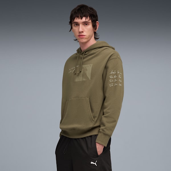 Sudadera estampada con capucha House of Graphics para hombre, Loden Green, extralarge