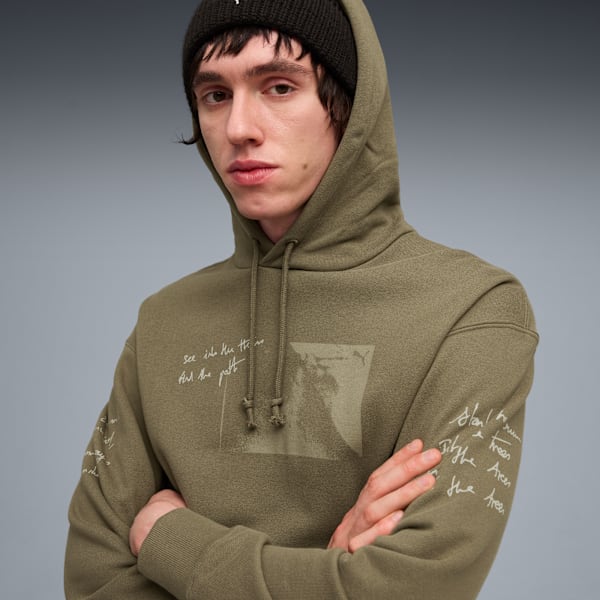 Sudadera estampada con capucha House of Graphics para hombre, Loden Green, extralarge