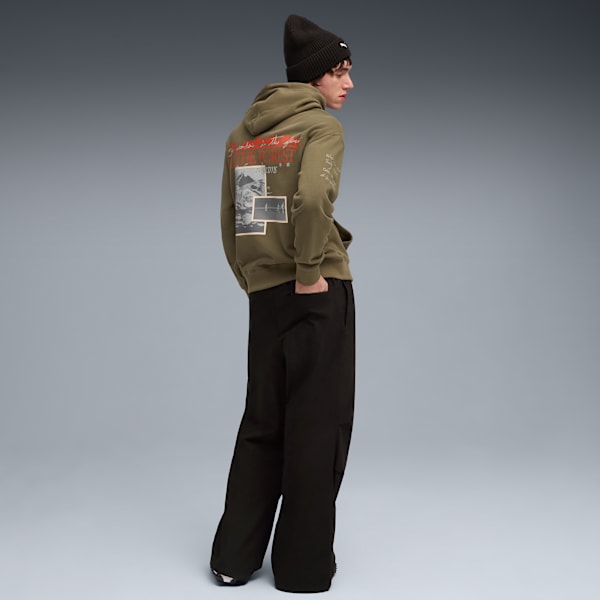 Sudadera estampada con capucha House of Graphics para hombre, Loden Green, extralarge