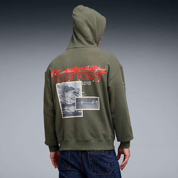 House of Graphics Men's Relaxed Fit Hoodie, Loden Green, extralarge-IND