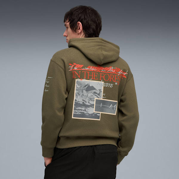 Sudadera estampada con capucha House of Graphics para hombre, Loden Green, extralarge