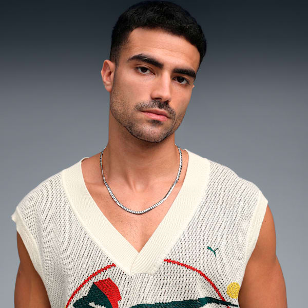 Men's Relaxed Fit Graphic Knit Vest, Alpine Snow, extralarge-IND