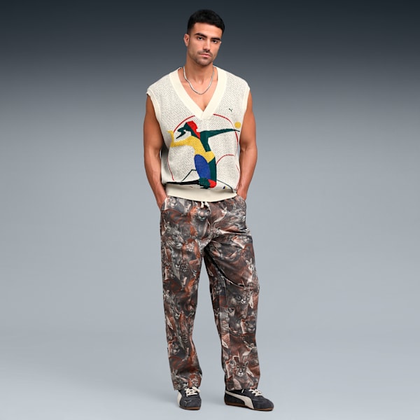 Men's Relaxed Fit Graphic Knit Vest, Alpine Snow, extralarge-IND
