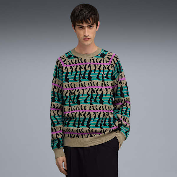 Special Items Men's Knit Crew Sweater, Ice Coffee-AOP, extralarge-IND