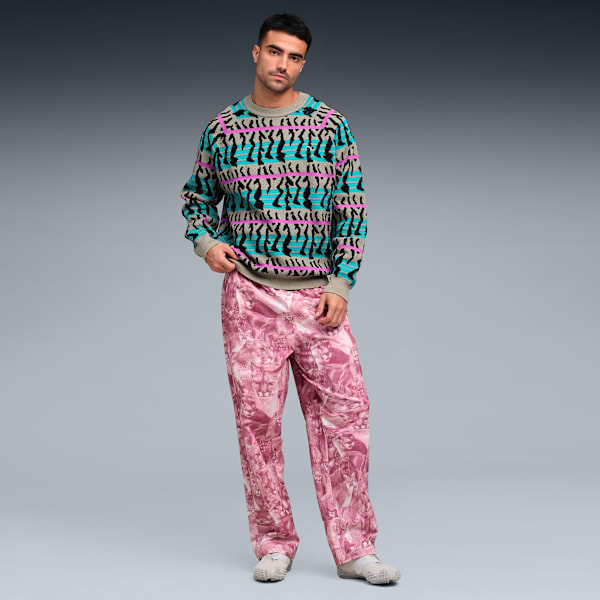 Men's Graphic Print Knit Sweater, Ice Coffee-AOP, extralarge-IND