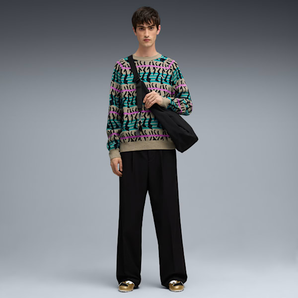 Special Items Men's Knit Crew Sweater, Ice Coffee-AOP, extralarge-IND