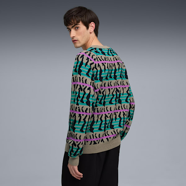 Special Items Men's Knit Crew Sweater, Ice Coffee-AOP, extralarge-IND