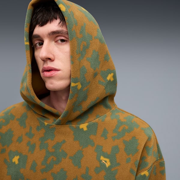 AOP Fleece Hoodie Men, Light Moss-AOP, extralarge