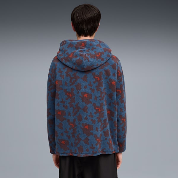 AOP Fleece Hoodie Men, Dark Indigo-AOP, extralarge