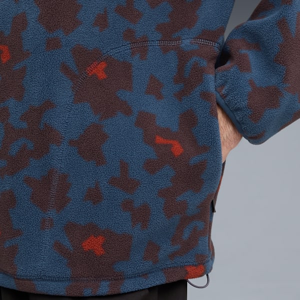 AOP Fleece Hoodie Men, Dark Indigo-AOP, extralarge