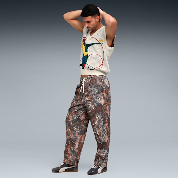 Men's Relaxed All-Over-Print Twill Pants, Flat Bronze-AOP, extralarge-IND
