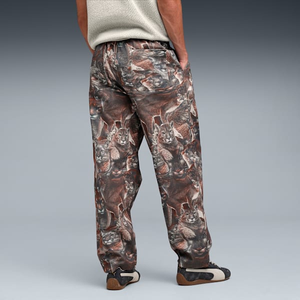 Men's Relaxed All-Over-Print Twill Pants, Flat Bronze-AOP, extralarge-IND