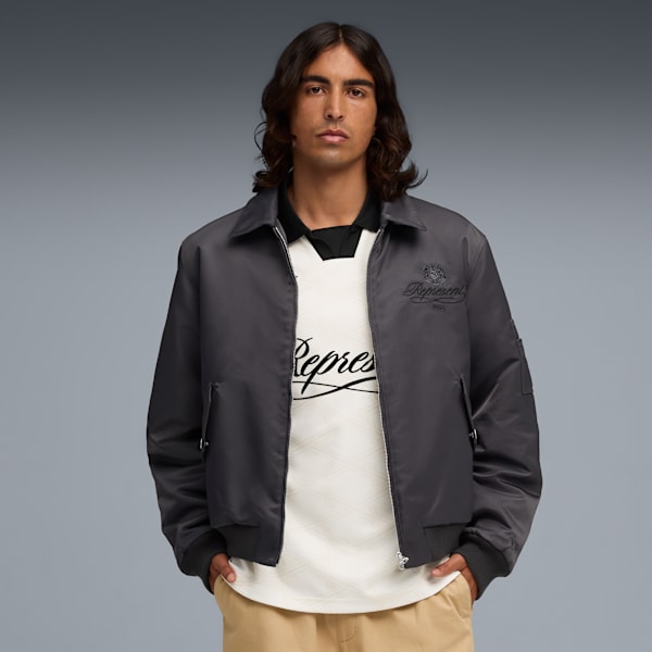 PUMA x REPRESENT Bomber Jacket Men, Flat Dark Gray, extralarge-GBR